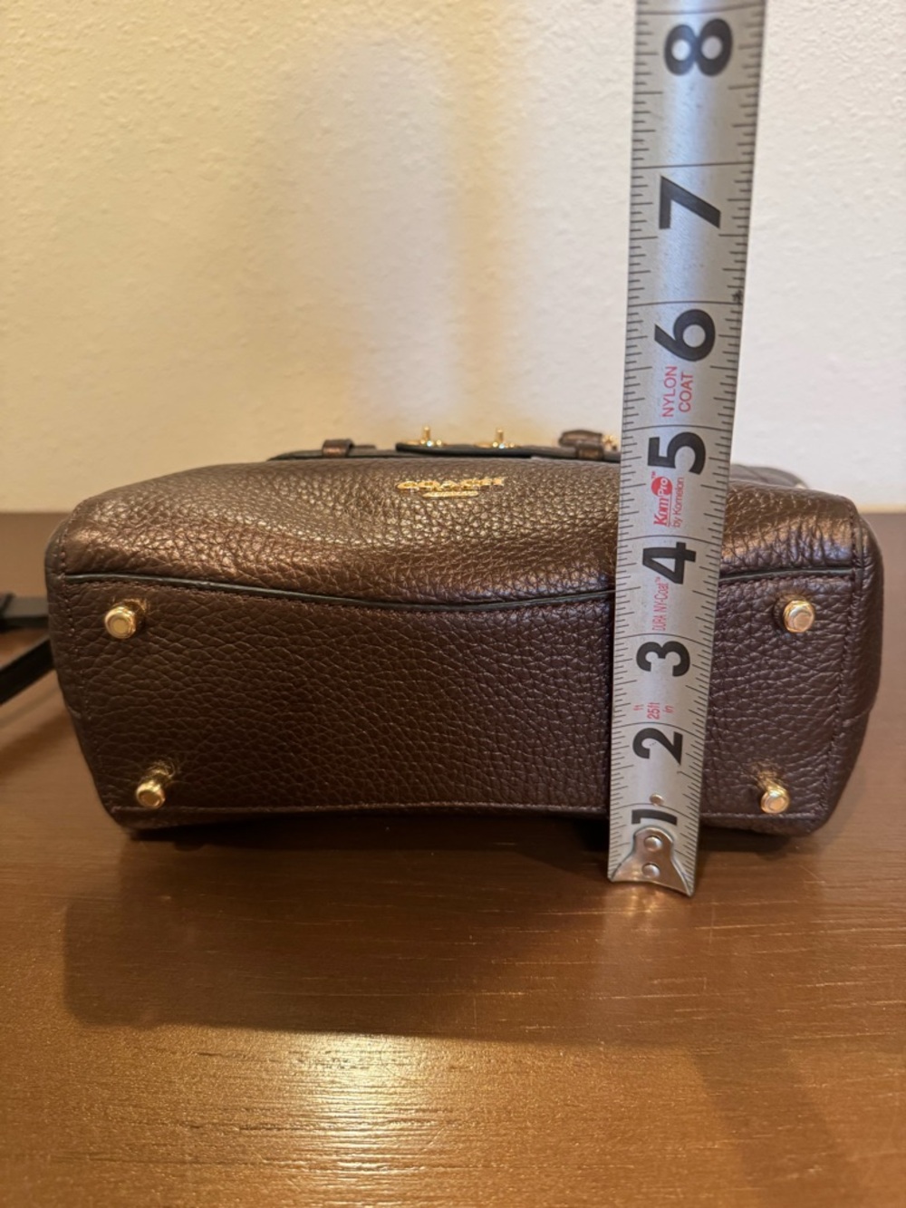 COACH Brown Pebbled Leather Satchel with Gold Hardware - like new condition. - Picture 5 of 14